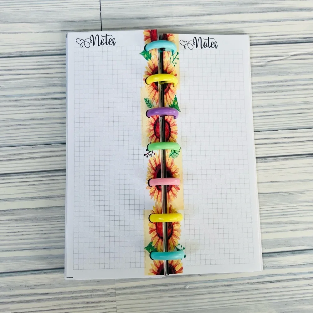 Happy Planner skinny mini extension set 6 months undated sunflower